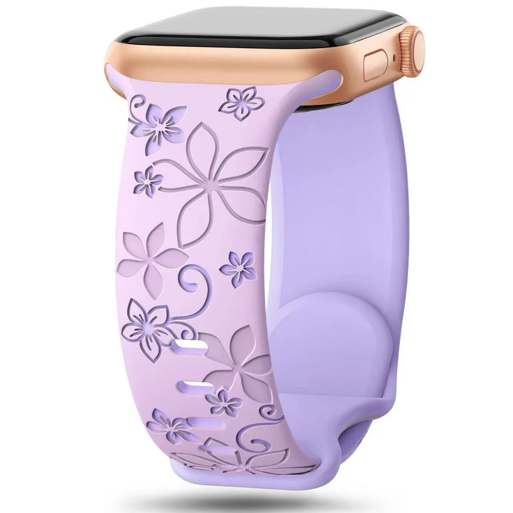 Engraved Strap For Apple Watch Band 46mm 40mm 44mm 41mm 42 45 49mm silicone bracelet For iwatch series 11 10 9 7 se 6 5 8 ultra