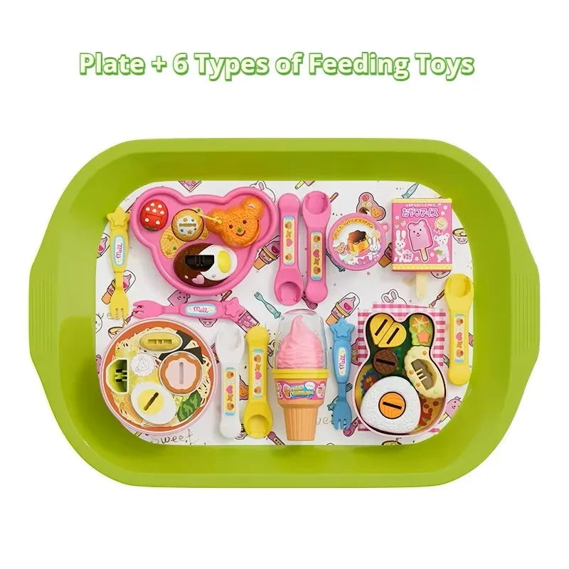 @9 Types Food Feeding Toy Japanese Pudding Feeding Toy Ramen Ice Cream Jelly Strawberry Pudding Set Kids' Role Play Toys Gifts