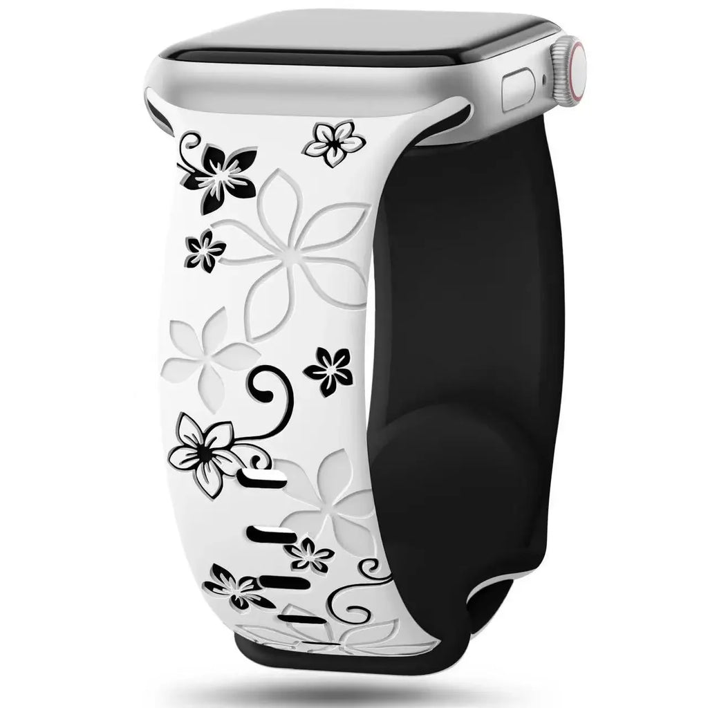 Engraved Strap For Apple Watch Band 46mm 40mm 44mm 41mm 42 45 49mm silicone bracelet For iwatch series 11 10 9 7 se 6 5 8 ultra