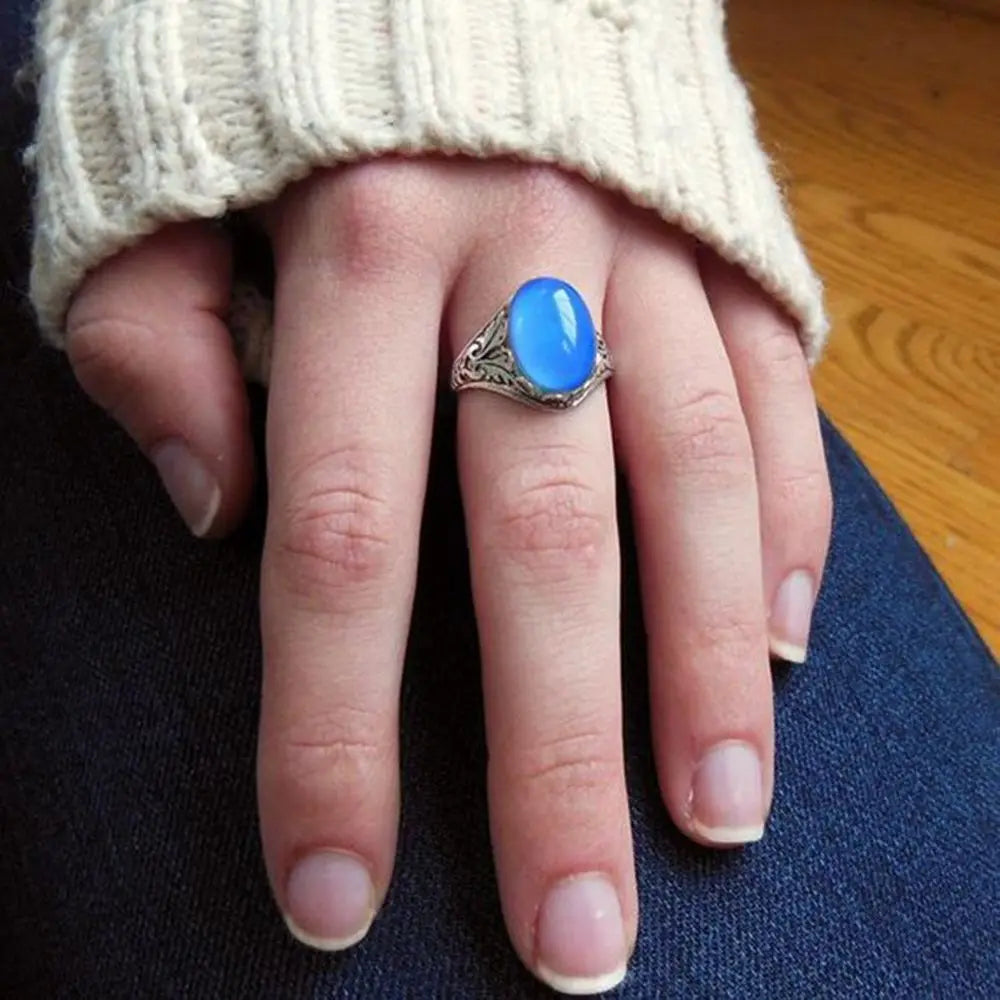 Vintage Luminous Mood Ring Color Changing Ring Temperature Control Ring Jewelry Gift for Women Girl Party New Fashion Jewelry