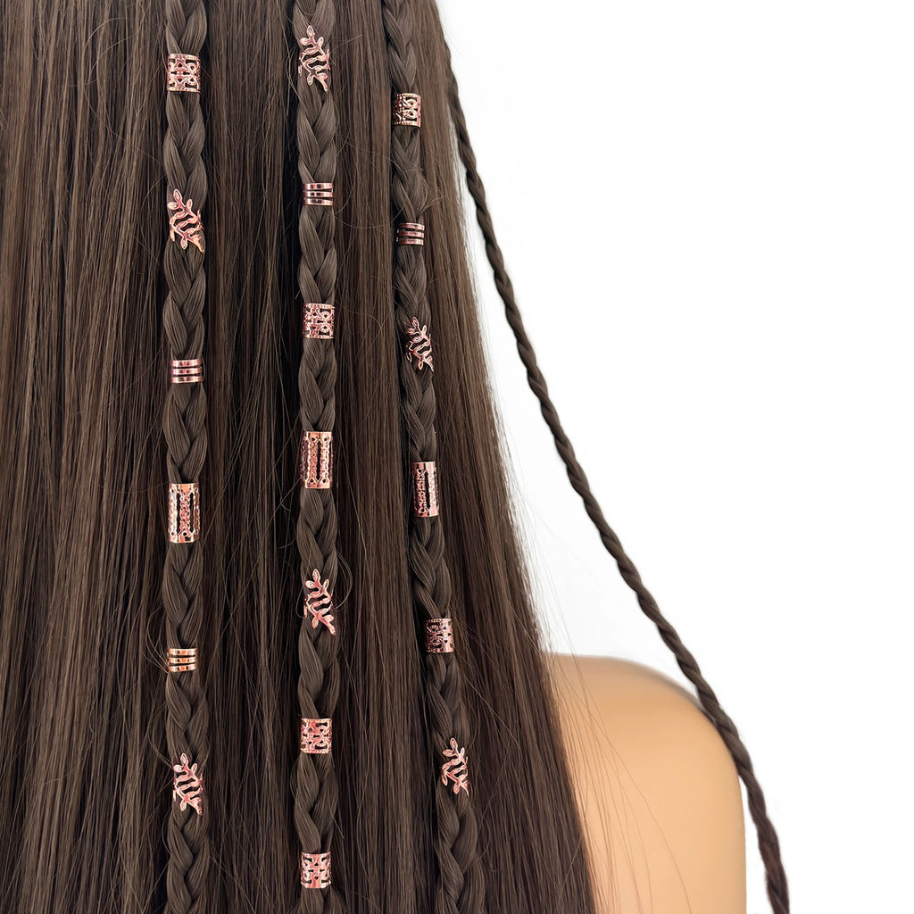 40/80PCS Elegant Hollow Out Hair Rings  For Women Girls DIY Hair Accessories Loc Hair Jewelry for Braids
