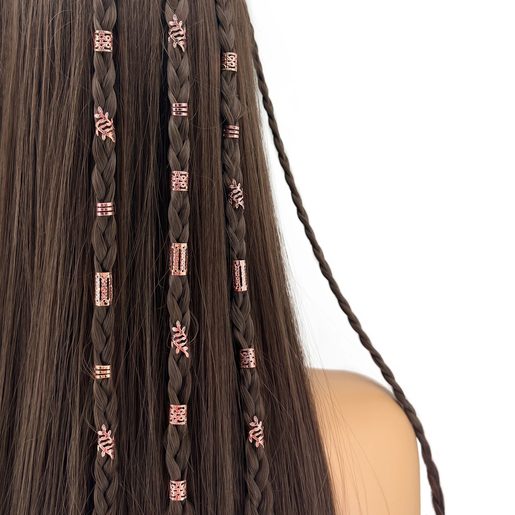 40/80PCS Elegant Hollow Out Hair Rings  For Women Girls DIY Hair Accessories Loc Hair Jewelry for Braids