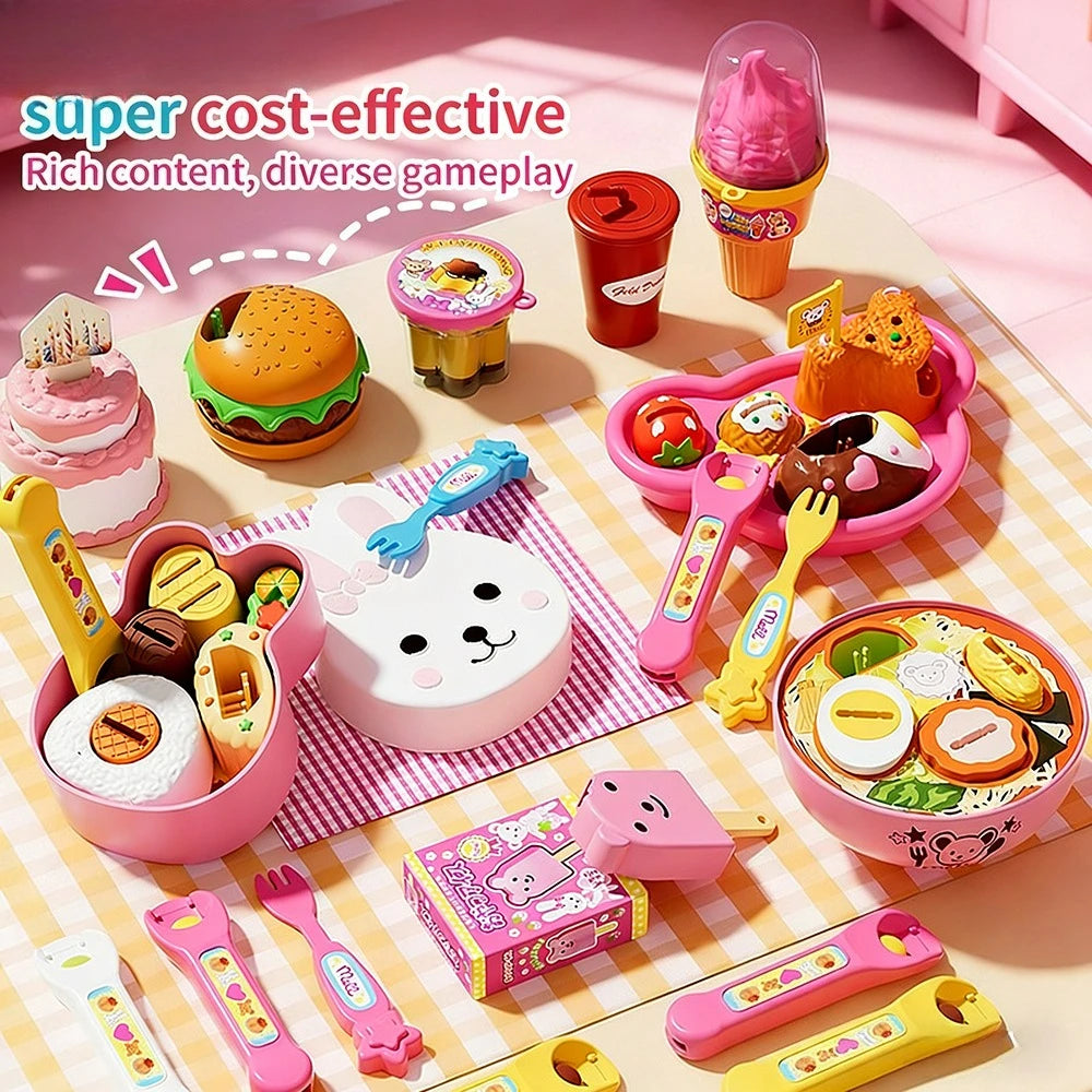 @9 Types Food Feeding Toy Japanese Pudding Feeding Toy Ramen Ice Cream Jelly Strawberry Pudding Set Kids' Role Play Toys Gifts