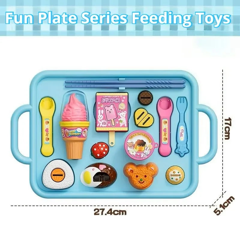 @9 Types Food Feeding Toy Japanese Pudding Feeding Toy Ramen Ice Cream Jelly Strawberry Pudding Set Kids' Role Play Toys Gifts
