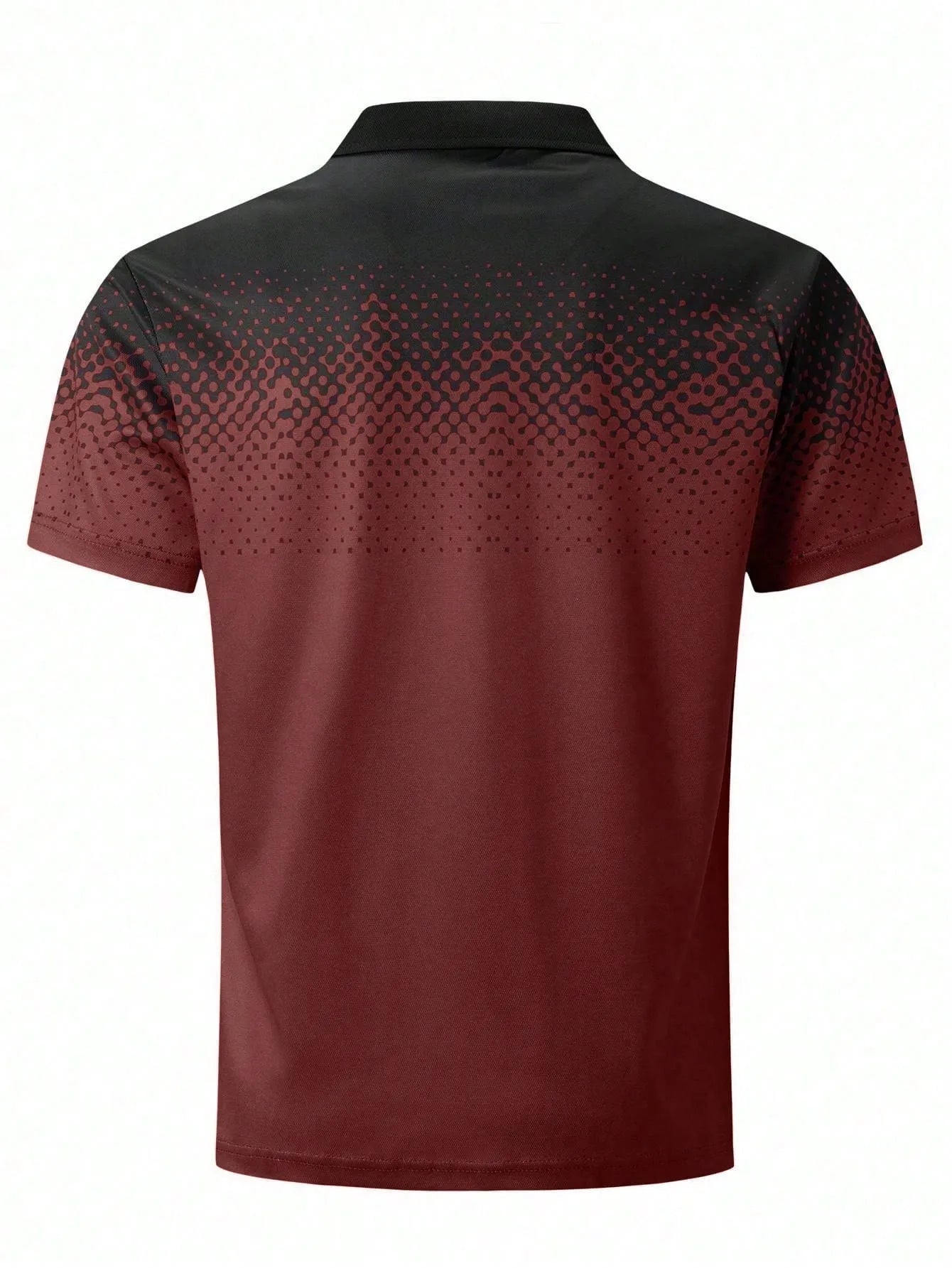 The 2025 summer new men's short-sleeved POLO shirt features a casual and fashionable 3D black dot pattern print