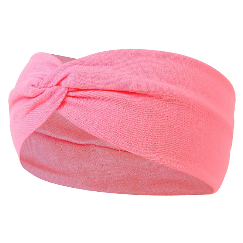 Women Cross Solid Color Hair Bands Girls Fashion Leopard Print Elastic Knitted Headbands Vintage Turban Make Hair Accessories