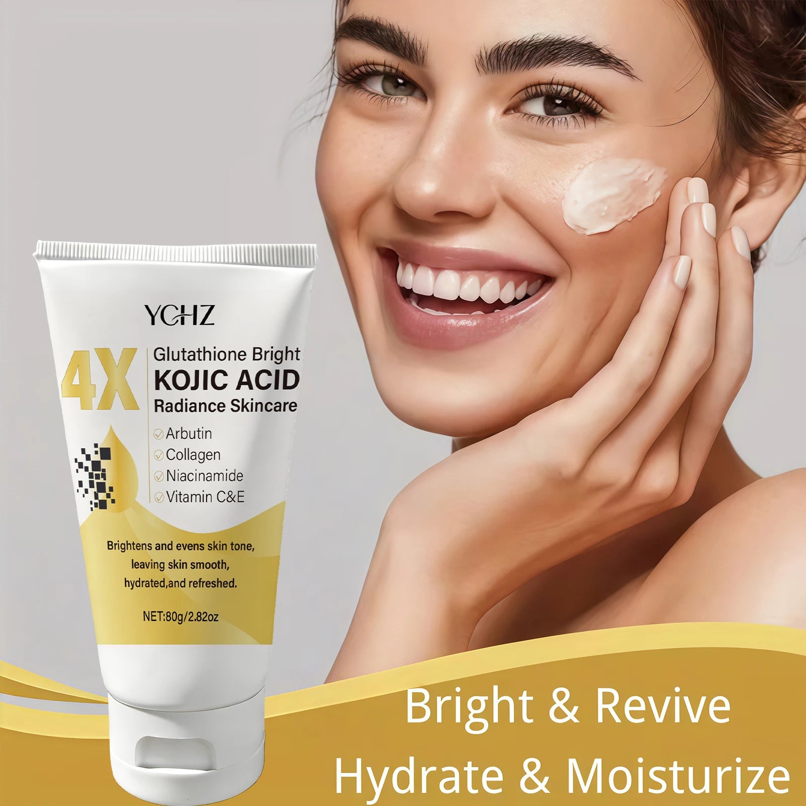 KOJIC ACID Brightening cream - Dark spots & glowing skin, Suitable for Both Men and Women - Whitening and Moisturizing Cream, for Day and Night Use