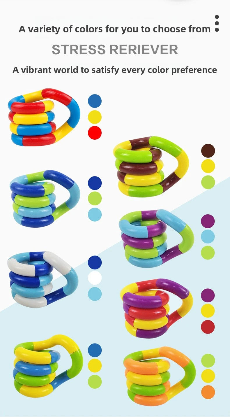 1/3/5pcs Deformable Rope Crystal Twist Rope Pressure Stress Relief Toys Rrainbow Color Deformation Rope Knot Anti Stress Toys
