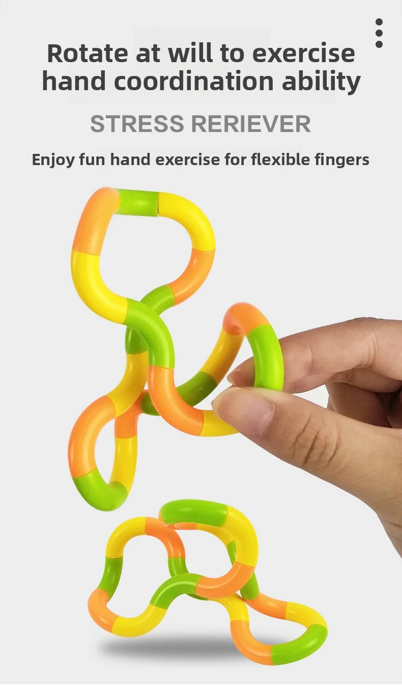 1/3/5pcs Deformable Rope Crystal Twist Rope Pressure Stress Relief Toys Rrainbow Color Deformation Rope Knot Anti Stress Toys