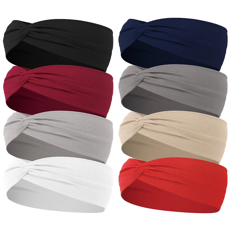 Women Cross Solid Color Hair Bands Girls Fashion Leopard Print Elastic Knitted Headbands Vintage Turban Make Hair Accessories