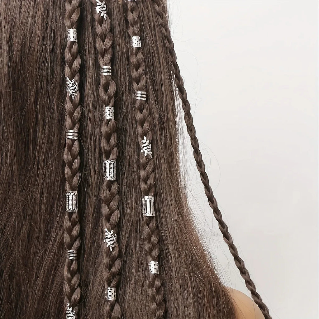 40/80PCS Elegant Hollow Out Hair Rings  For Women Girls DIY Hair Accessories Loc Hair Jewelry for Braids