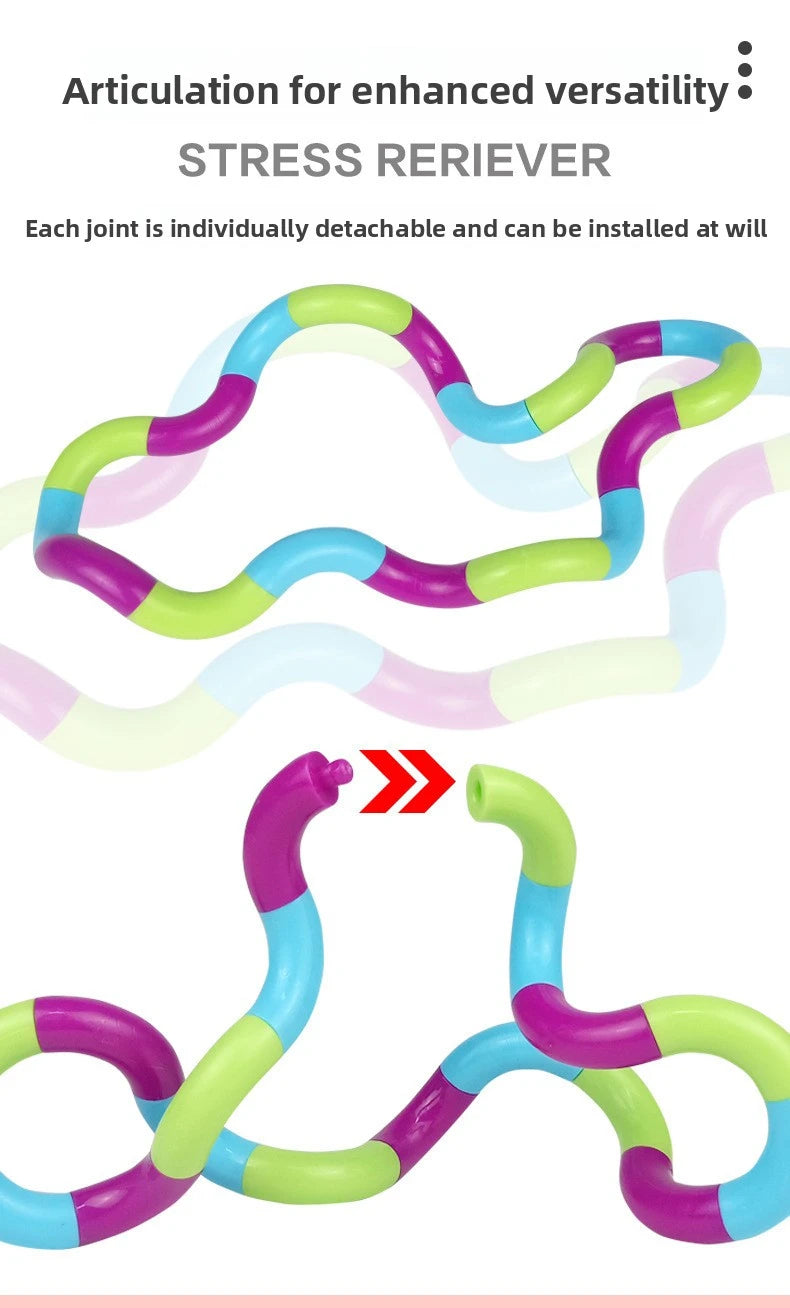 1/3/5pcs Deformable Rope Crystal Twist Rope Pressure Stress Relief Toys Rrainbow Color Deformation Rope Knot Anti Stress Toys
