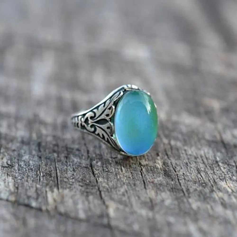 Vintage Luminous Mood Ring Color Changing Ring Temperature Control Ring Jewelry Gift for Women Girl Party New Fashion Jewelry