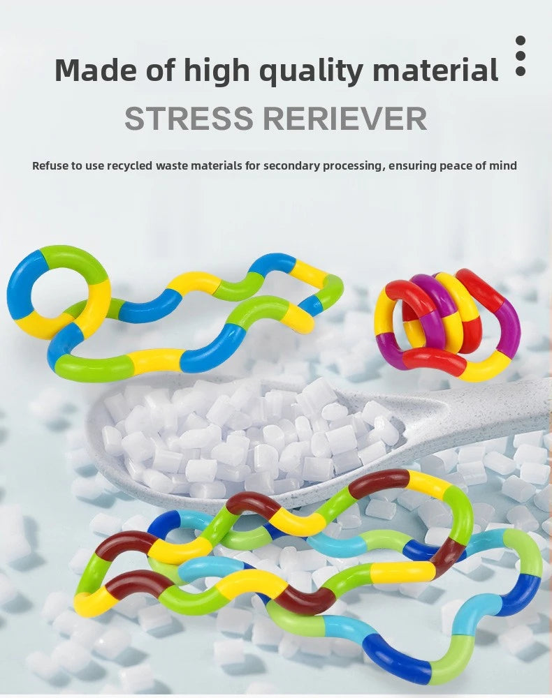 1/3/5pcs Deformable Rope Crystal Twist Rope Pressure Stress Relief Toys Rrainbow Color Deformation Rope Knot Anti Stress Toys