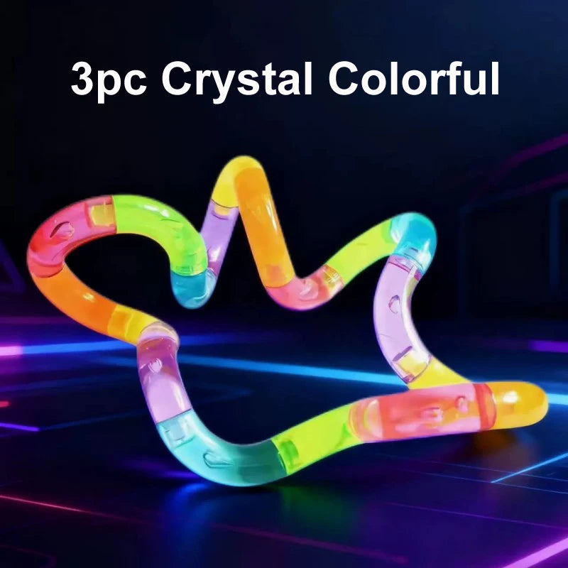 1/3/5pcs Deformable Rope Crystal Twist Rope Pressure Stress Relief Toys Rrainbow Color Deformation Rope Knot Anti Stress Toys