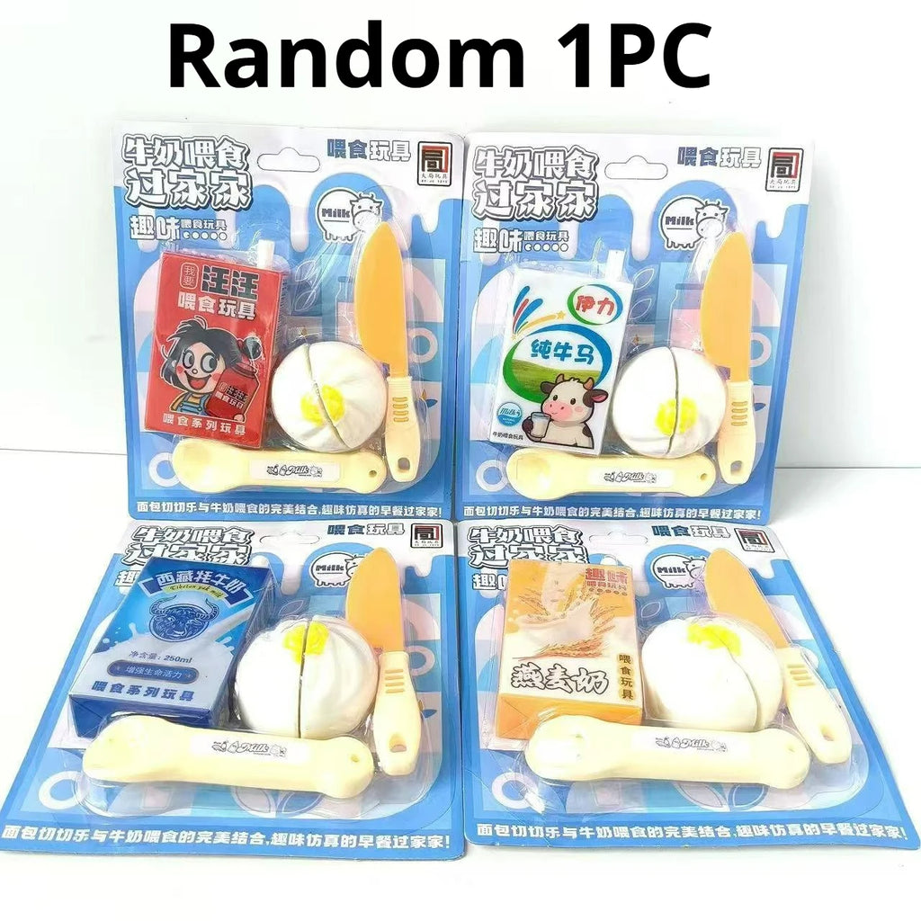 @9 Types Food Feeding Toy Japanese Pudding Feeding Toy Ramen Ice Cream Jelly Strawberry Pudding Set Kids' Role Play Toys Gifts