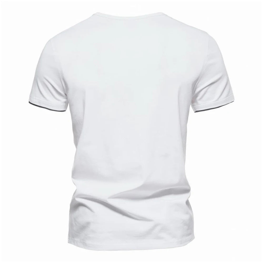 Men's T-shirts Summer Henley V-neck Short Sleeve Casual Solid Color Slim Fit T-shirt Breathable Basic Loose Fitness Sports Top