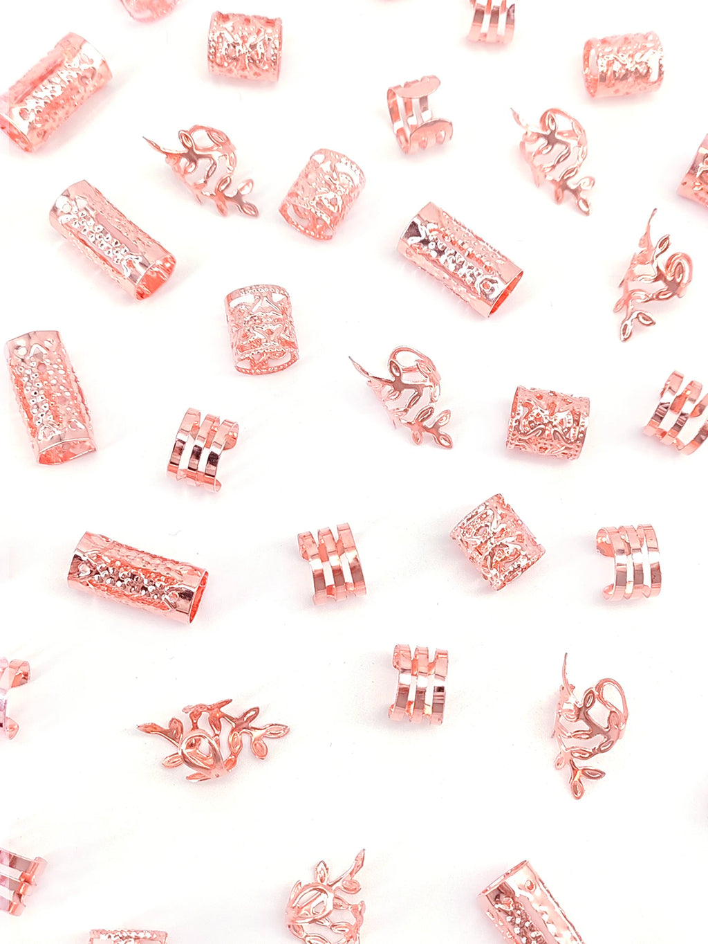 40/80PCS Elegant Hollow Out Hair Rings  For Women Girls DIY Hair Accessories Loc Hair Jewelry for Braids