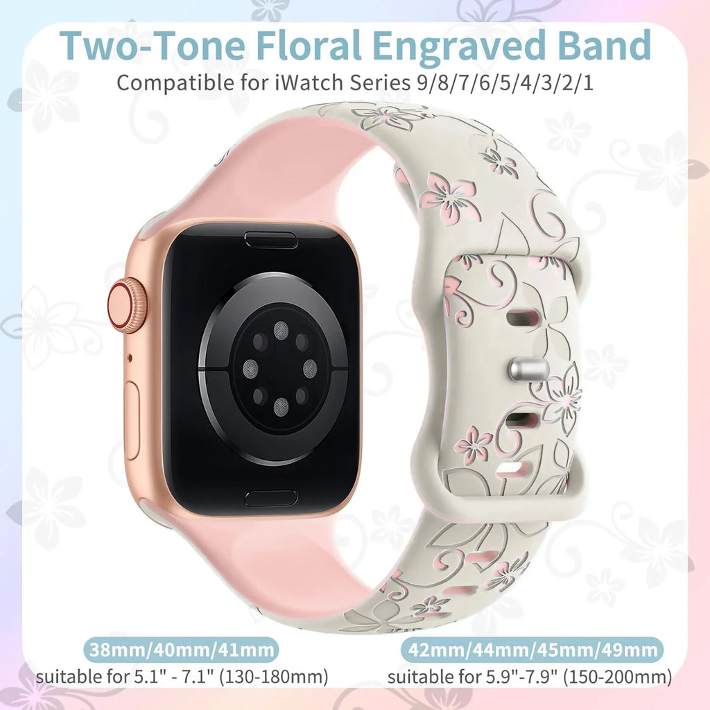 Engraved Strap For Apple Watch Band 46mm 40mm 44mm 41mm 42 45 49mm silicone bracelet For iwatch series 11 10 9 7 se 6 5 8 ultra