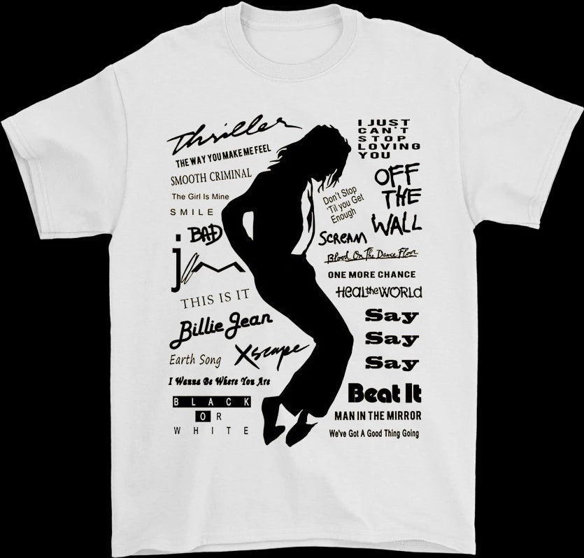 Black or White - Michael Jackson MJ new Men's T-Shirt Unisex O-Neck 100% Cotton Short Sleeve Oversized Y2k Popular Fashion Tee