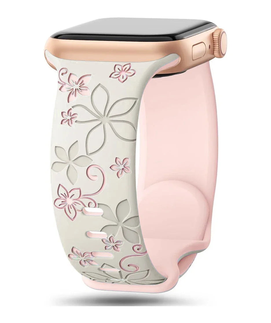 Engraved Strap For Apple Watch Band 46mm 40mm 44mm 41mm 42 45 49mm silicone bracelet For iwatch series 11 10 9 7 se 6 5 8 ultra